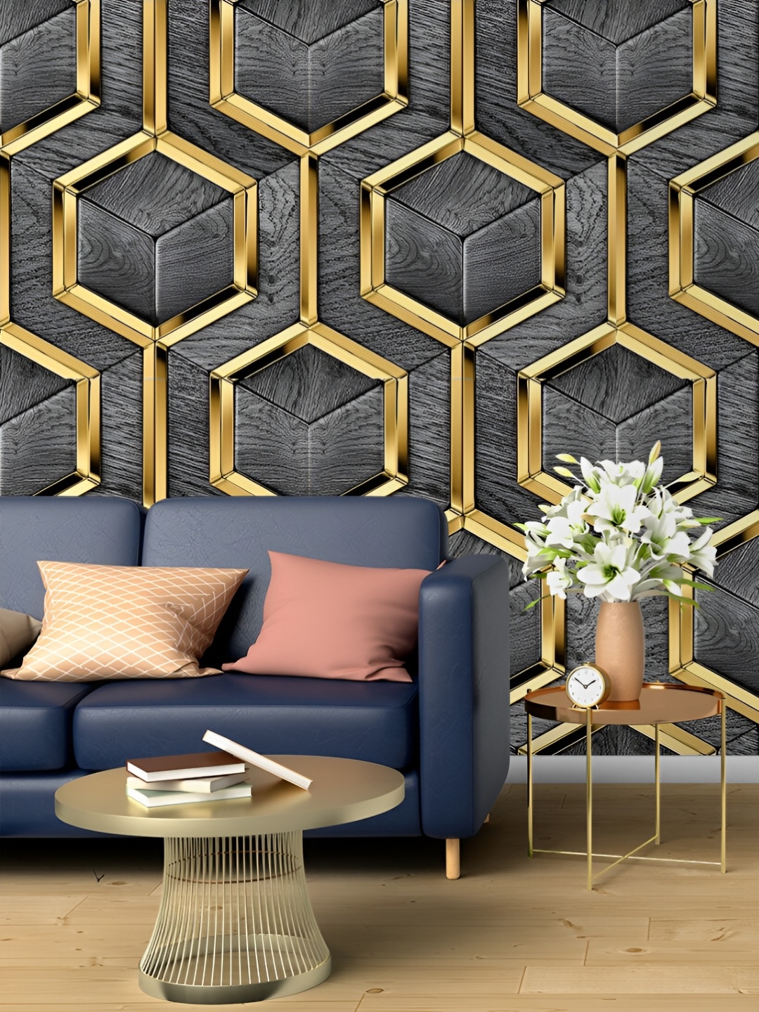 

Rosecraft Grey Abstract Printed Wall Sticker