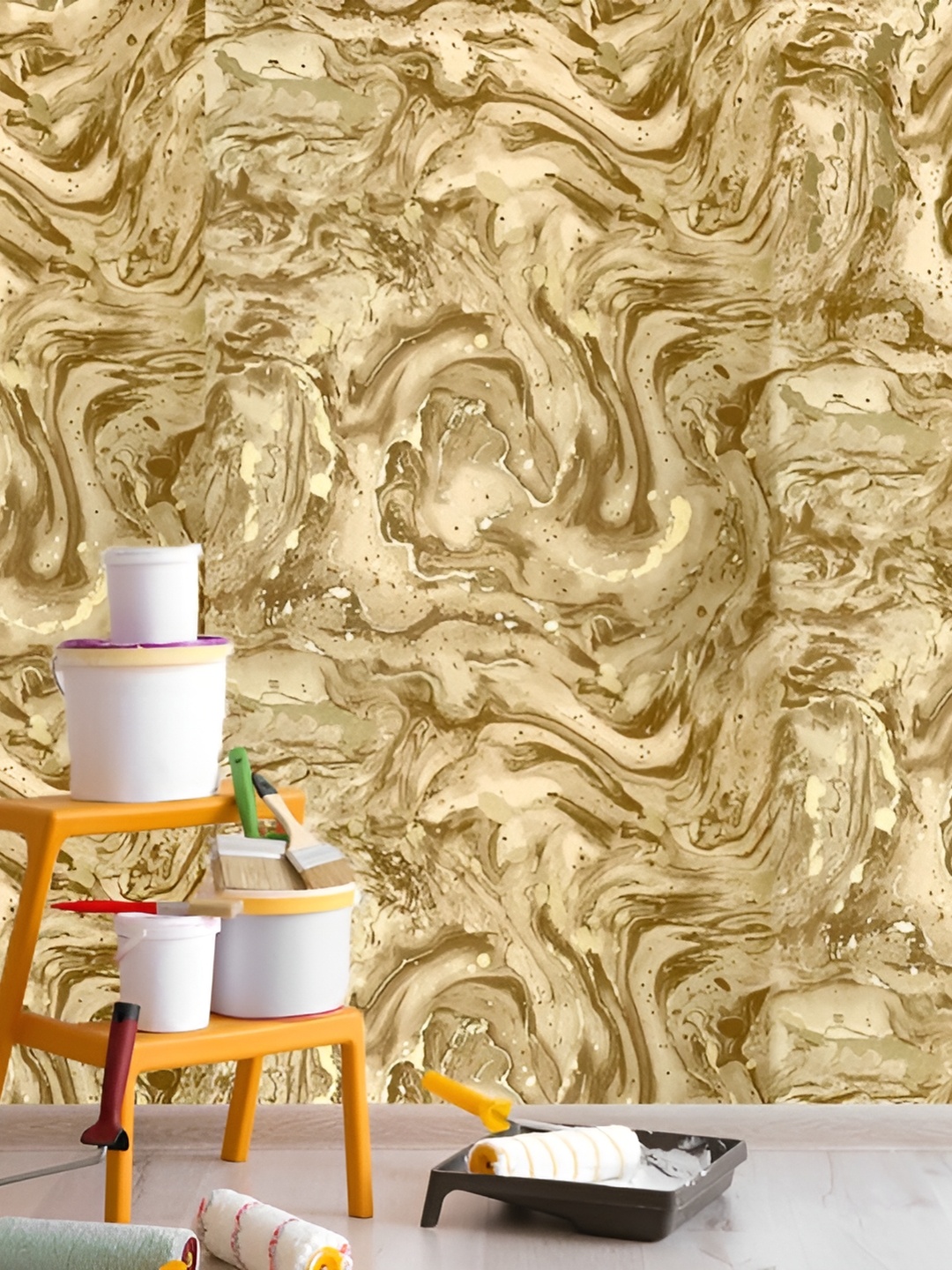 

Rosecraft Beige Abstract Printed Wall Sticker