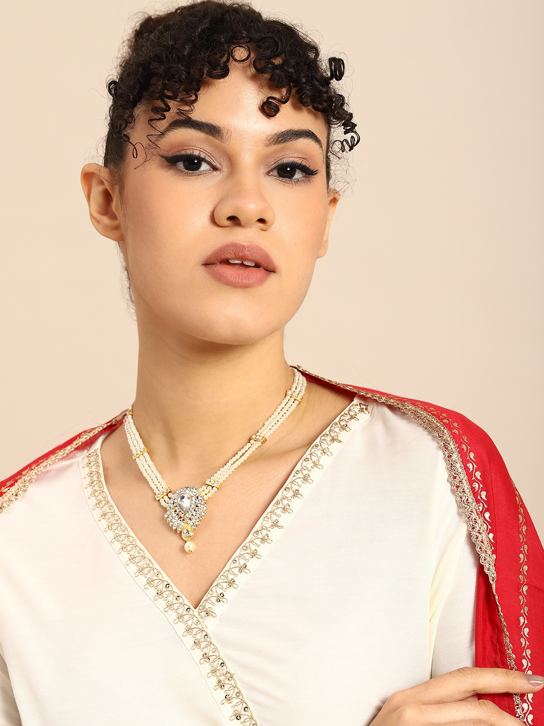 

Anouk Gold-Plated Beaded Necklace