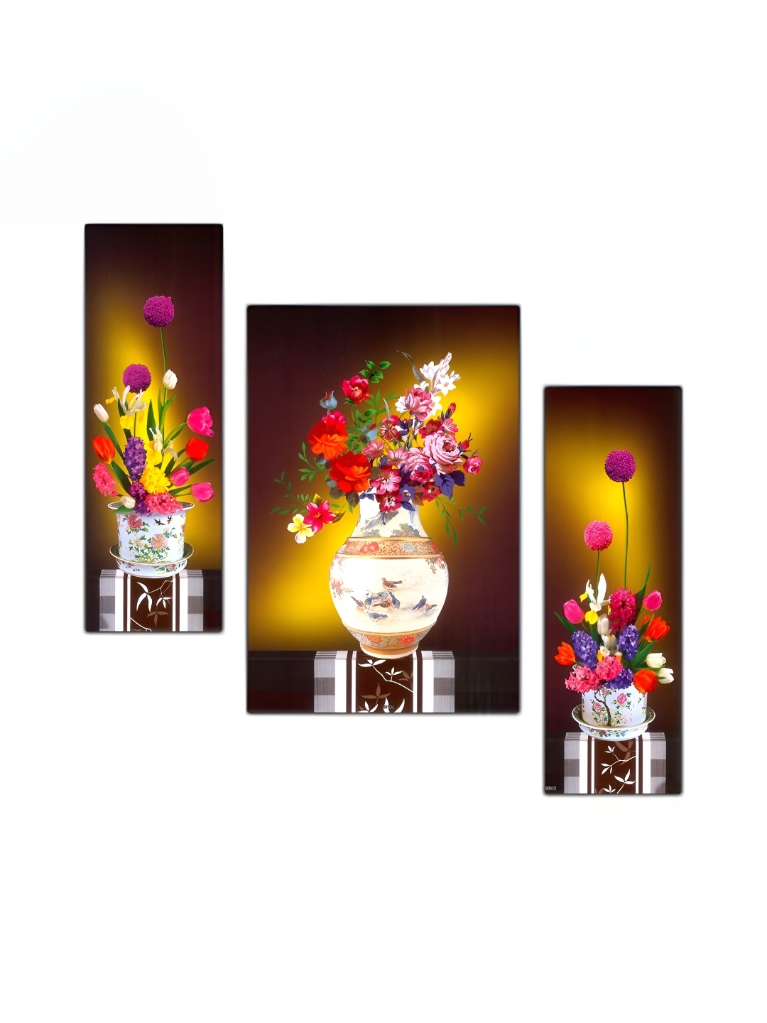 

PnF Brown & Yellow 3 Pieces Wood Floral and Botanical Painting Wall Art
