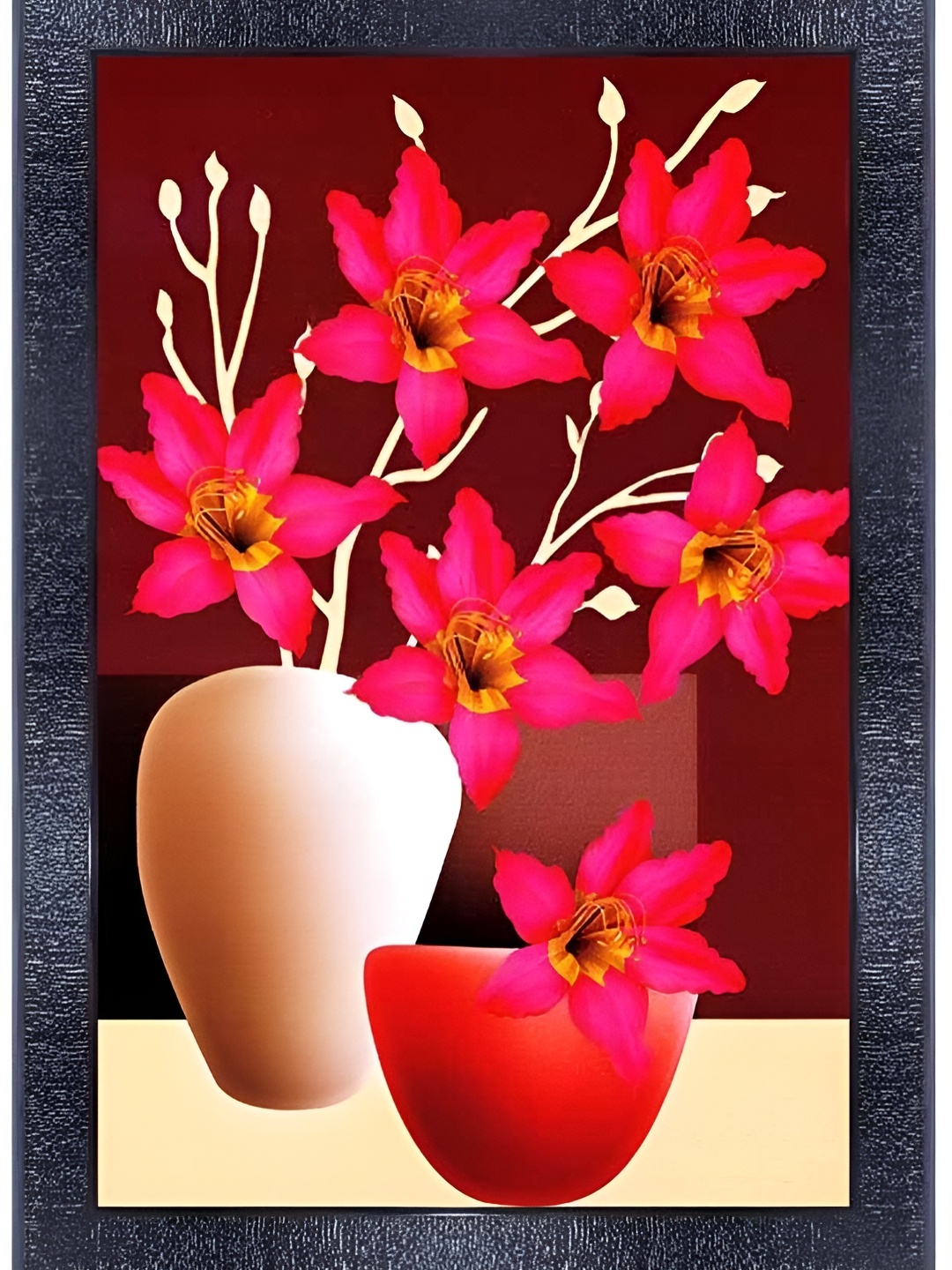 

PnF Black & Pink Wooden Floral and Botanical Painting Wall Art