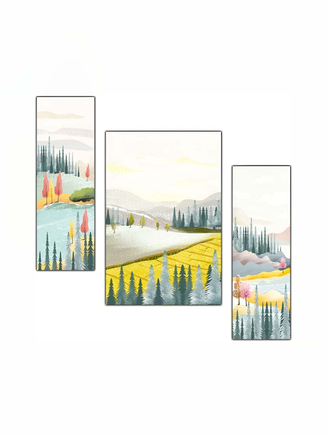 

PnF White & Green 3 Pieces Wooden Floral and Botanical Painting Wall Art