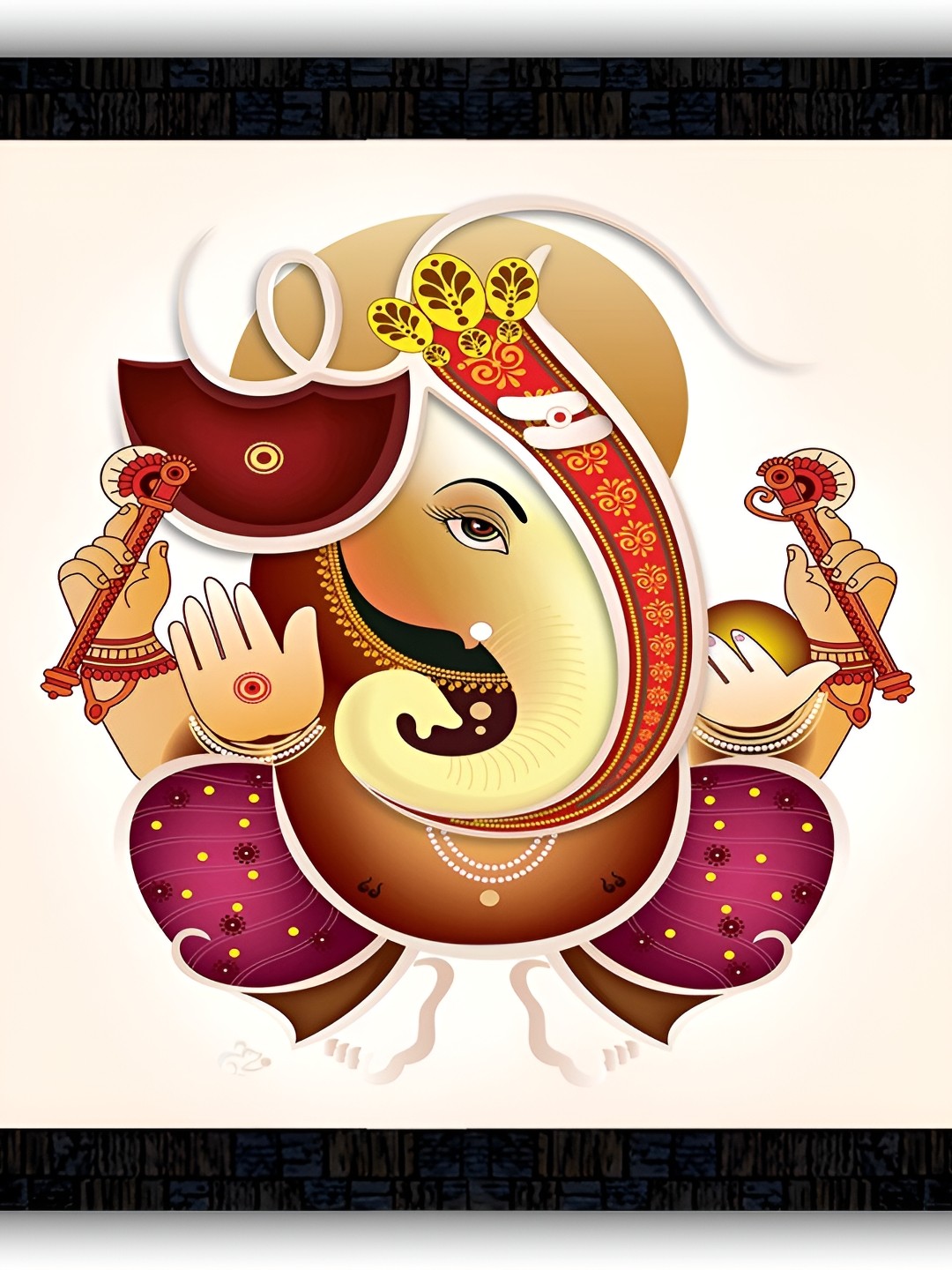 

PnF Black & Yellow Religious Wall Painting