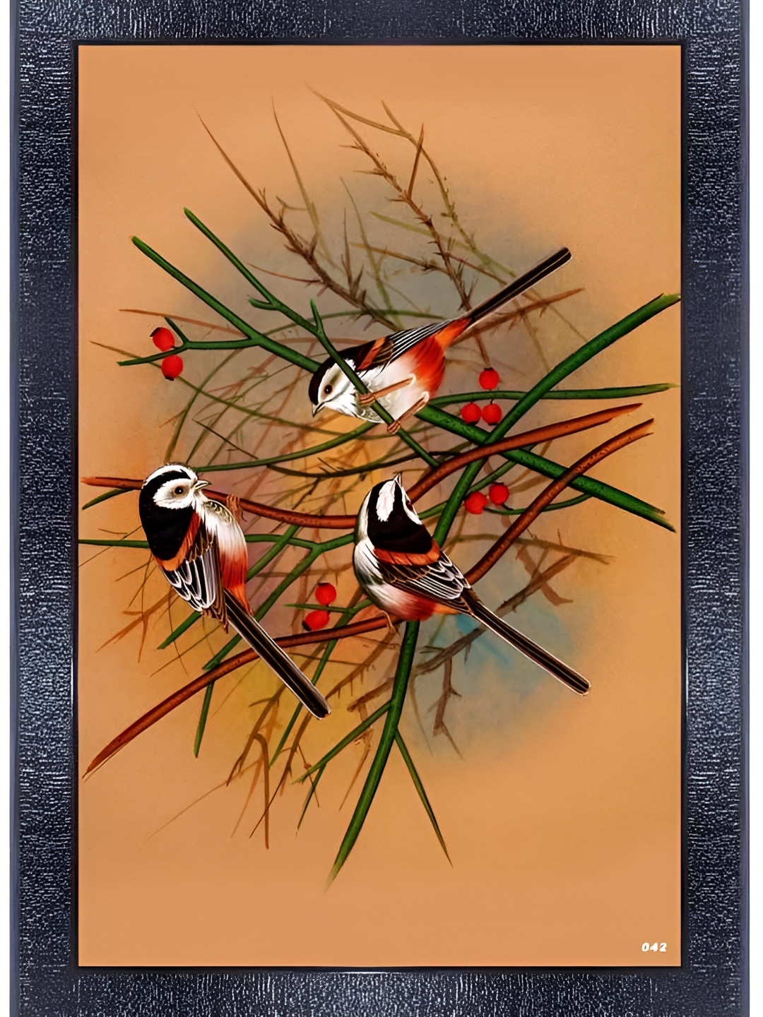 

PnF Black & Red Glass Birds and Animals Wall Art