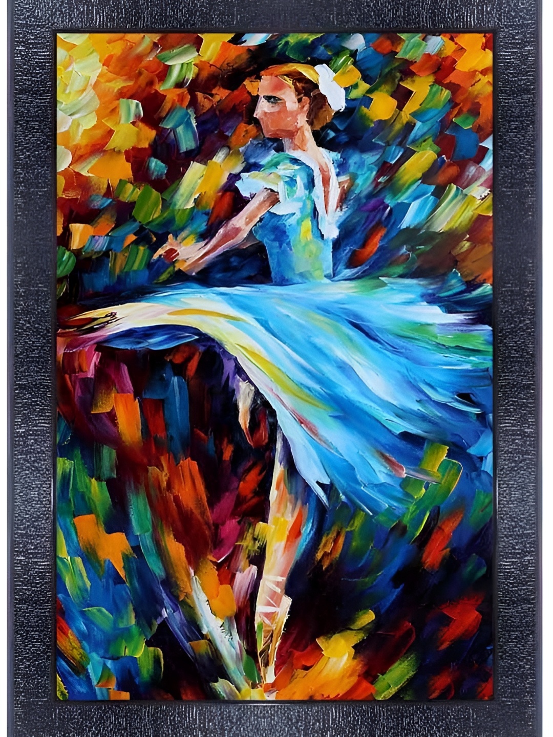 

PnF Black & Blue Wooden Abstract Painting Wall Art