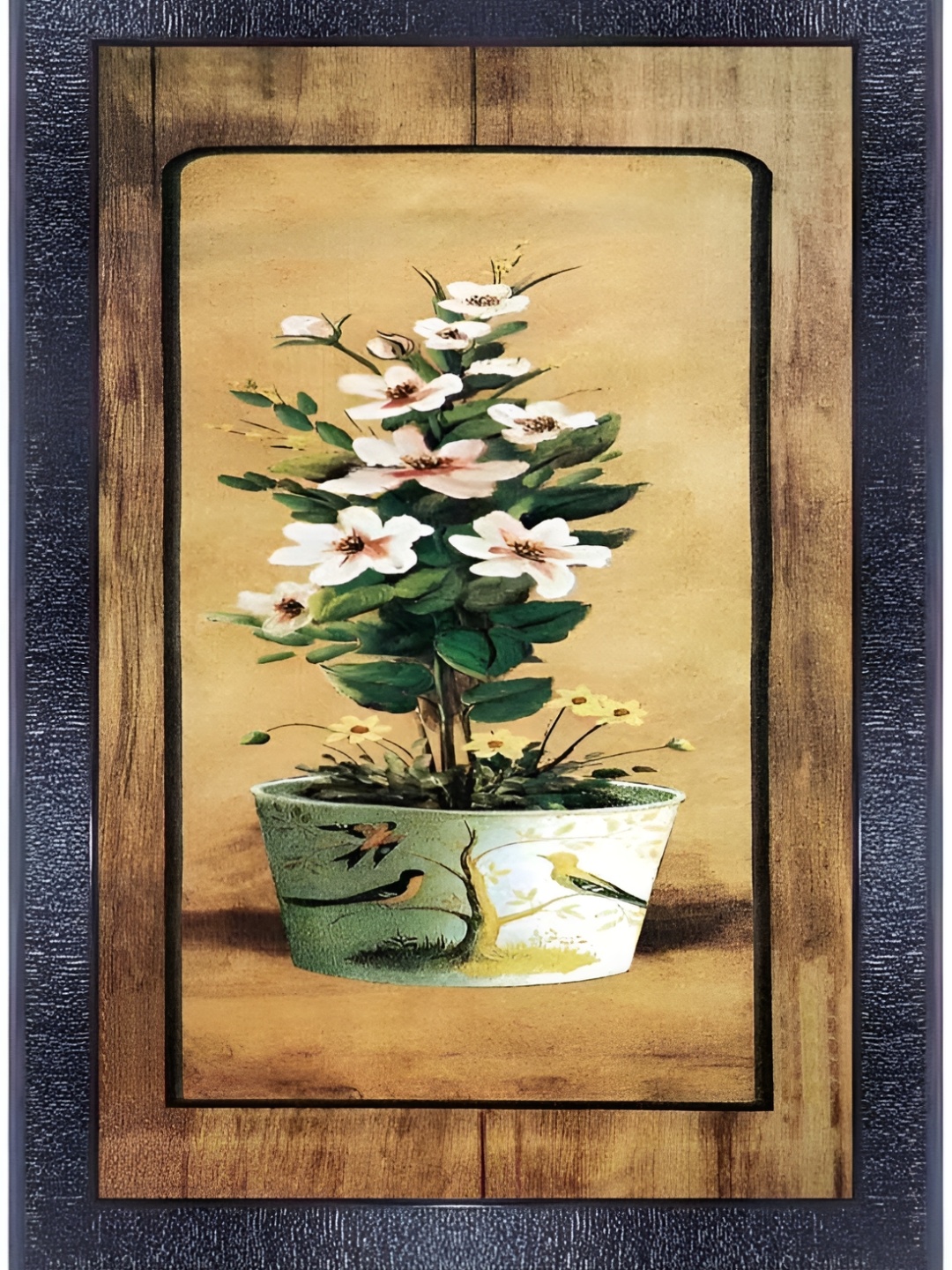 

PnF Black & Brown Wooden Floral And Botanical Wall Painting