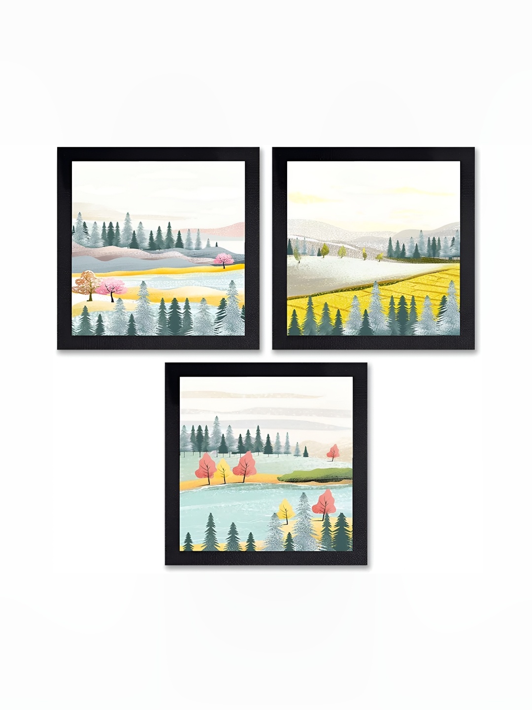 

PnF Black & Blue 3 Pieces Canvas Floral and Botanical Wall Arts