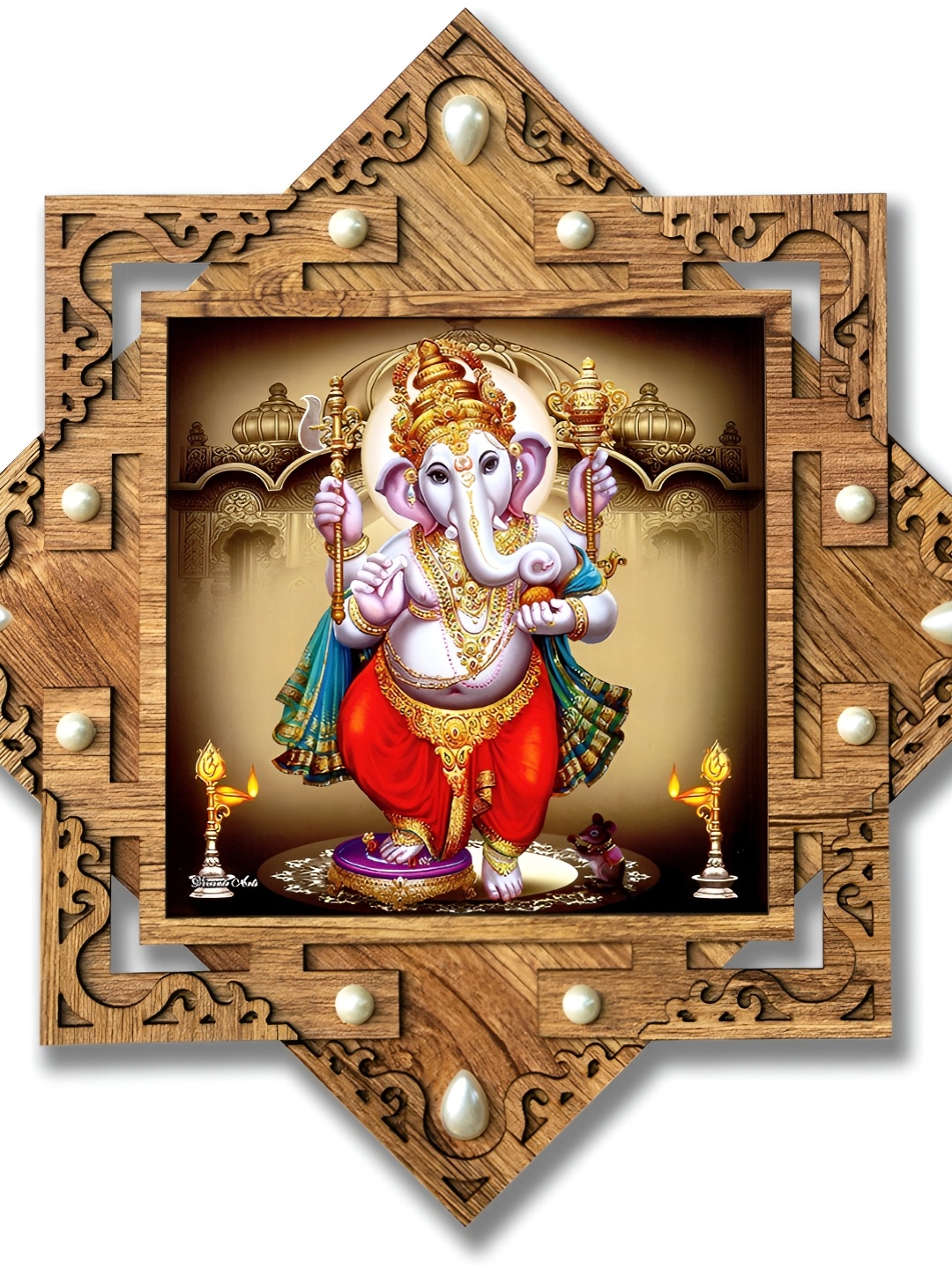 

PnF Brown Red Ganesha Wall Art