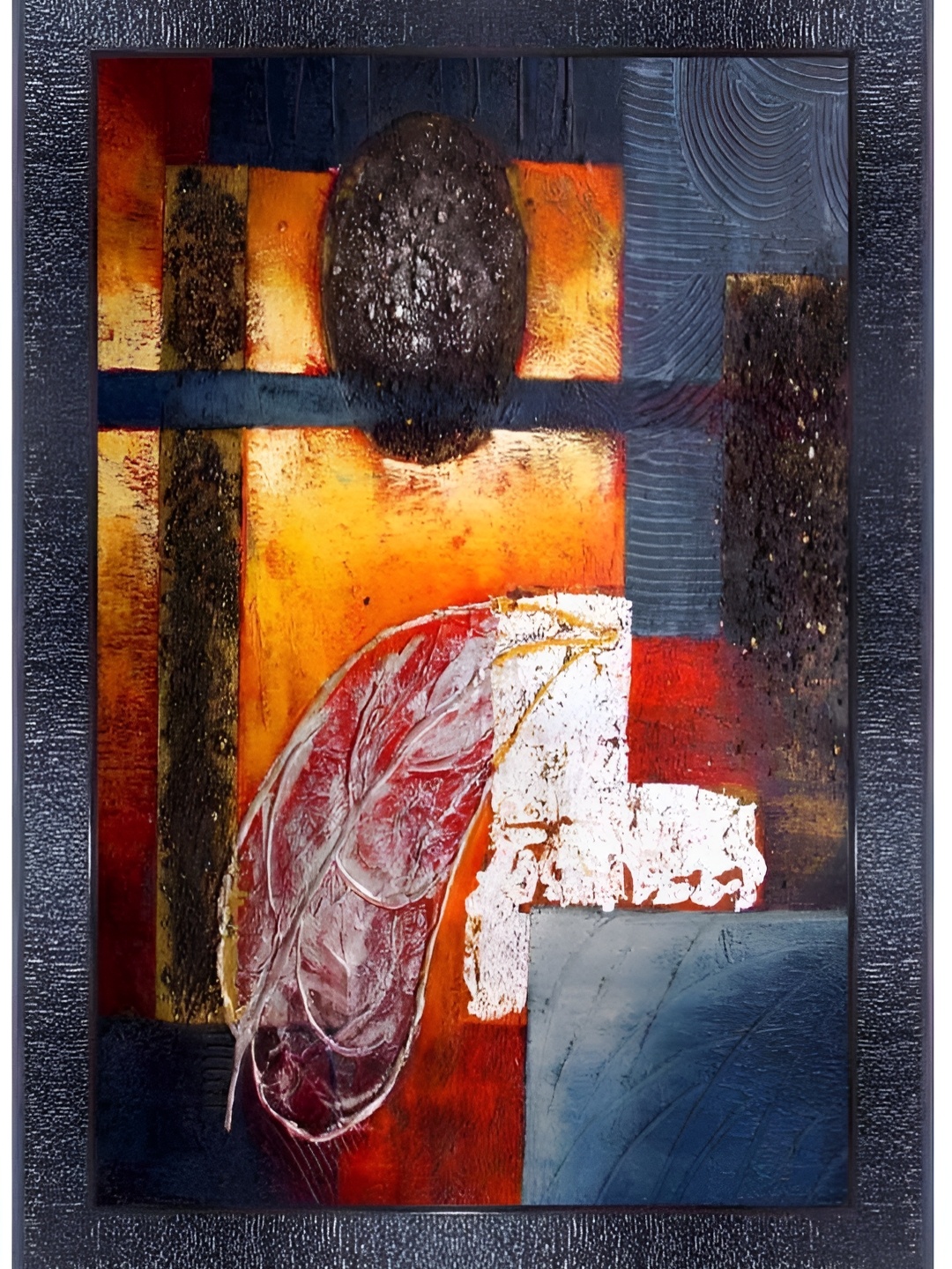 

PnF Black & Orange Wooden Painting Wall Art
