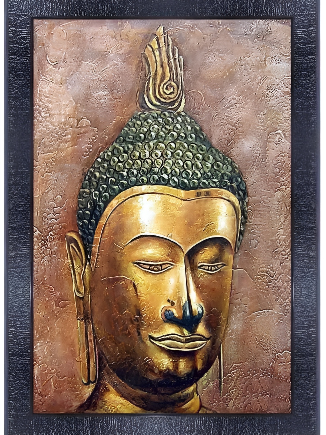 

PnF Black & Gold Toned Wooden Religious Painting Wall Art