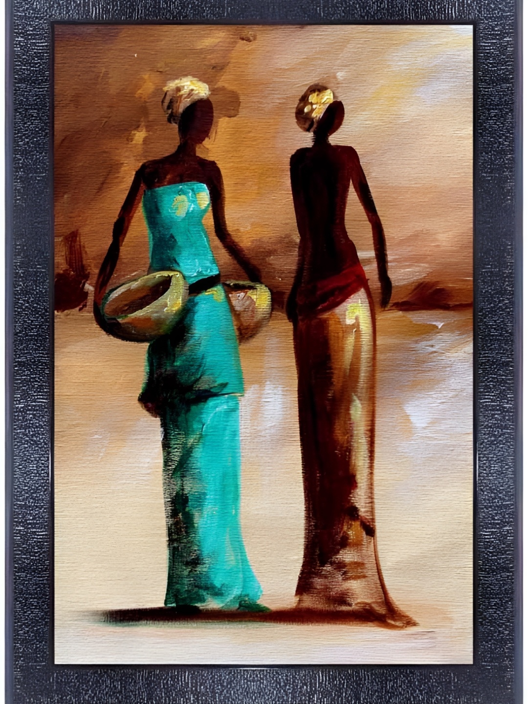 

PnF Black & Brown Wooden Abstract Wall Painting