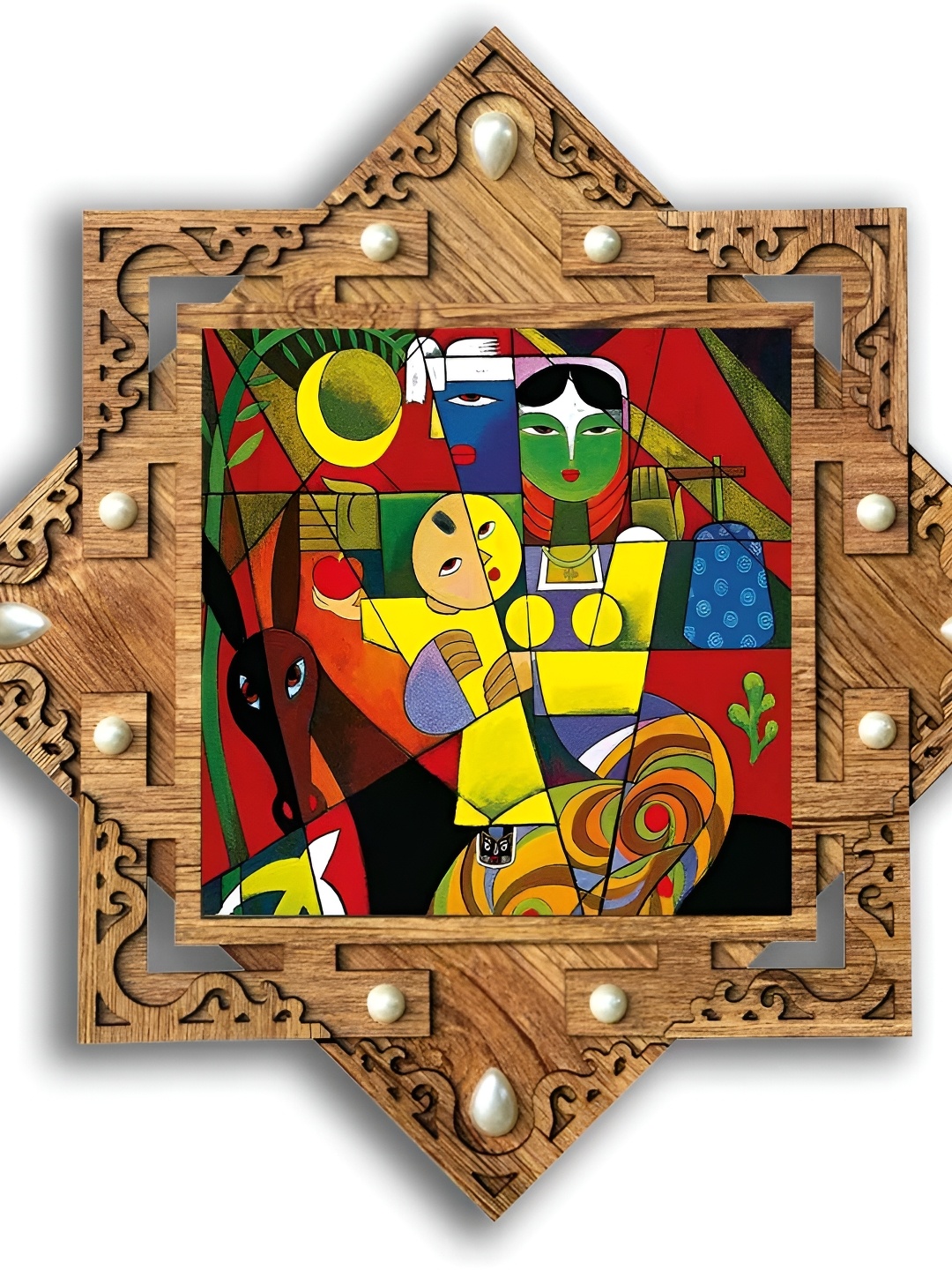 

PnF Brown & Red Abstract Wooden Painting Wall Art