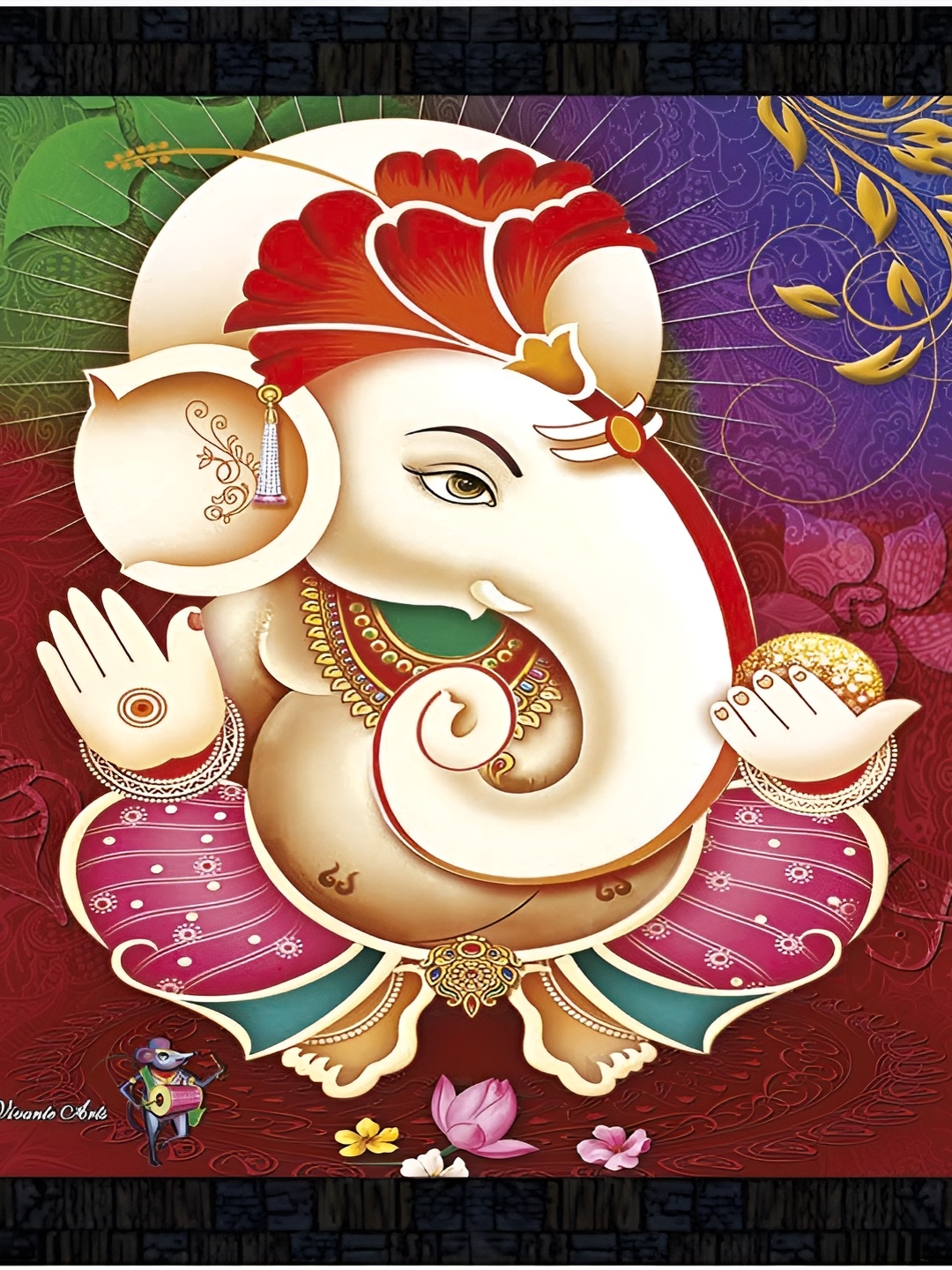 

PnF Black & Beige Religious Wall Painting
