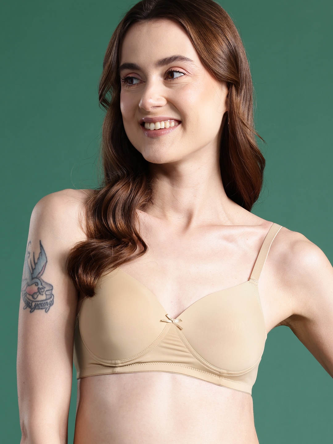 

DressBerry Full Coverage Lightly Padded Pushup Bra TS-3303, Nude