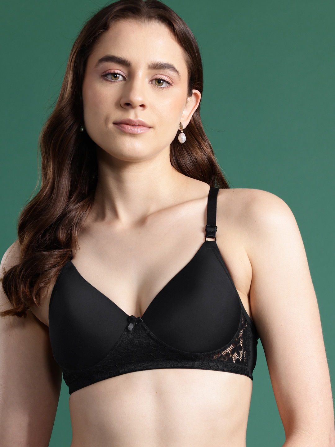 

DressBerry Full Coverage Lightly Padded Pushup Bra TS-0027, Black