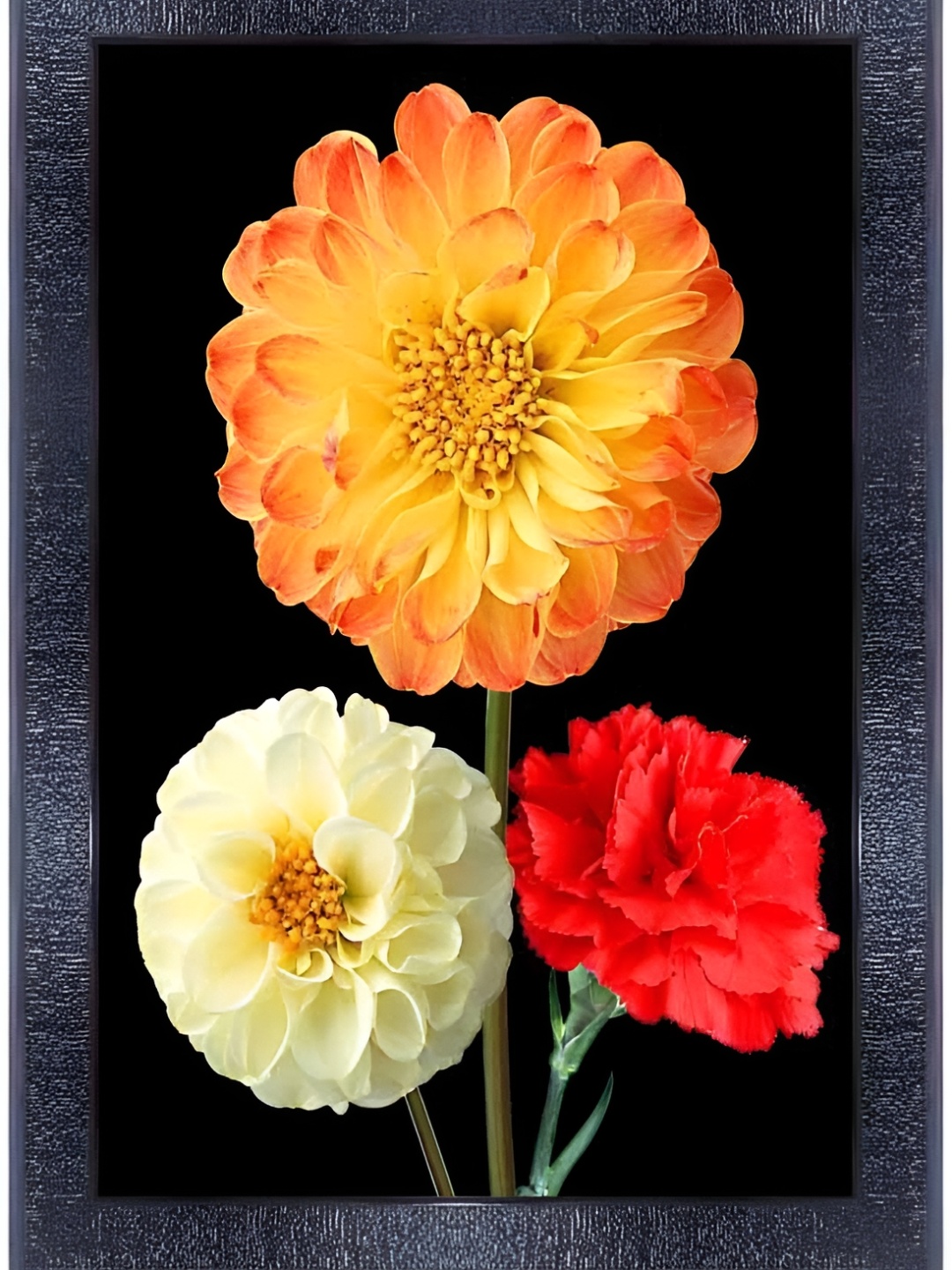 

PnF Black & Orange Floral Wooden Painting Wall Art