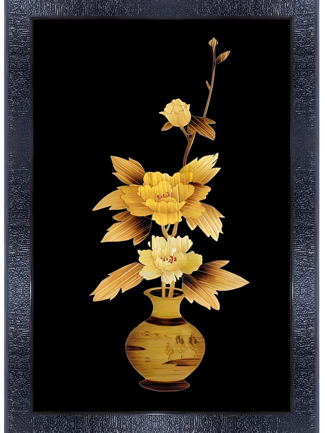 

PnF Black & Yellow Wooden Floral and Botanical Painting Wall Art