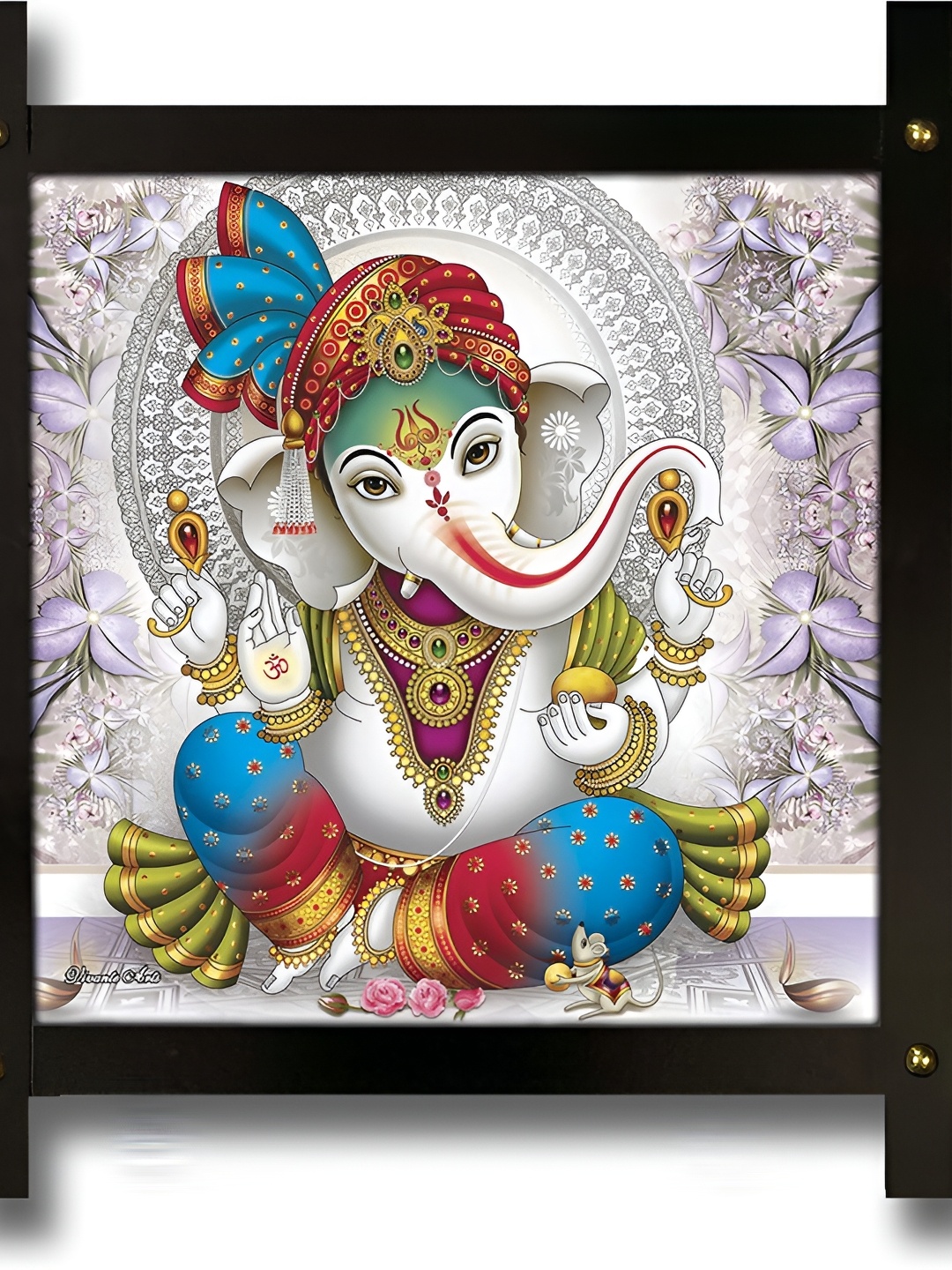 

PnF White & Blue Religious Wooden Painting Wall Art