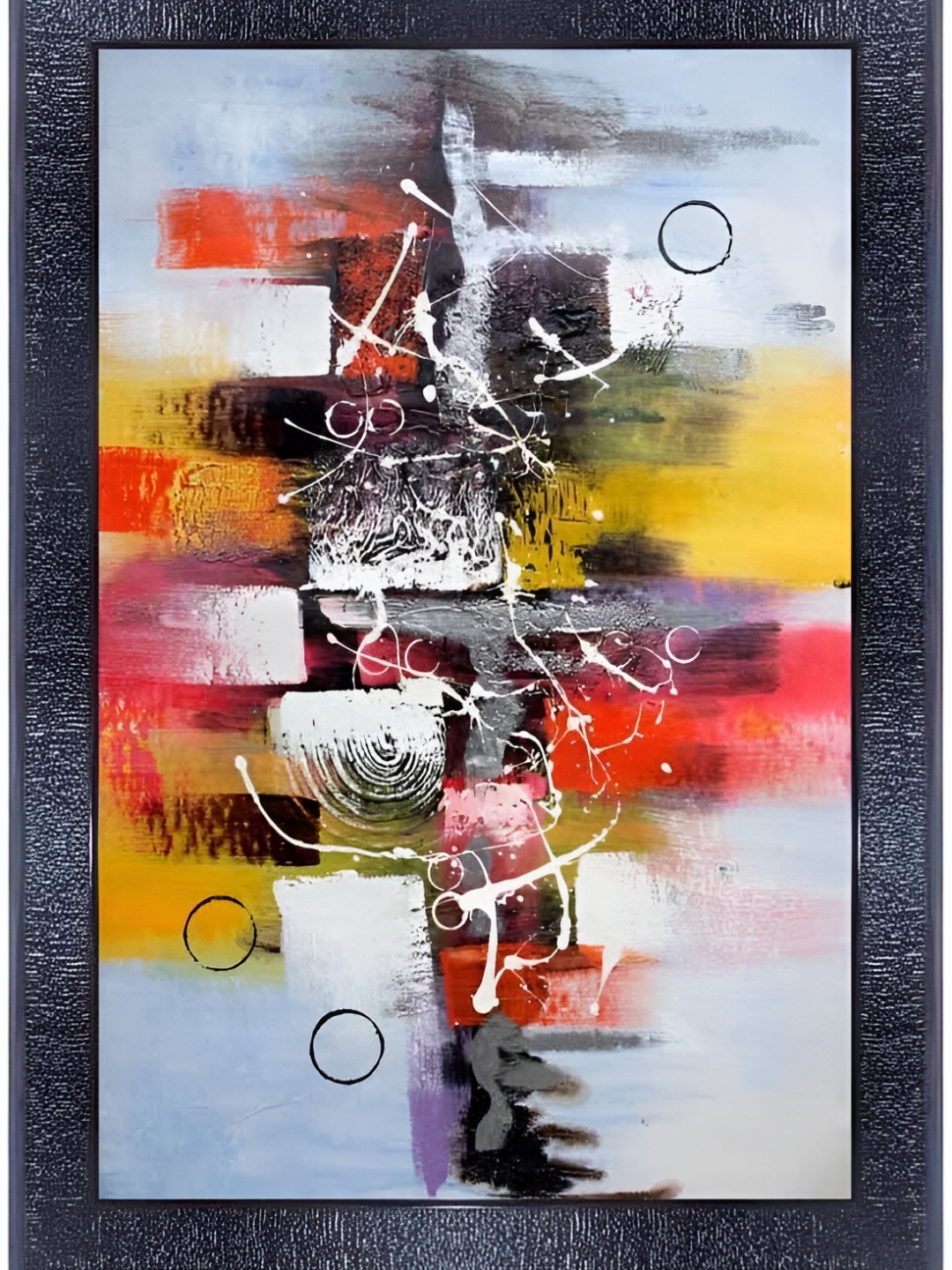 

PnF Black & Blue Wooden Abstract Printed Wall Art