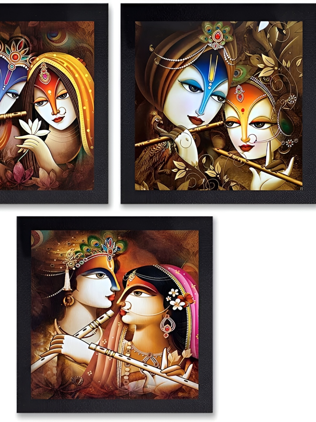 

PnF Black & Brown 3 Piece Paper Religious Painting Wall Art