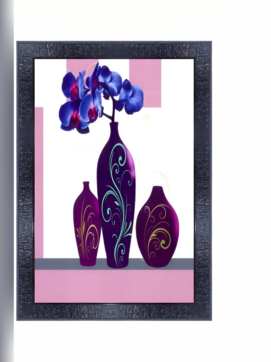 

PnF Black & Pink Wooden Floral and Botanical Wall Painting
