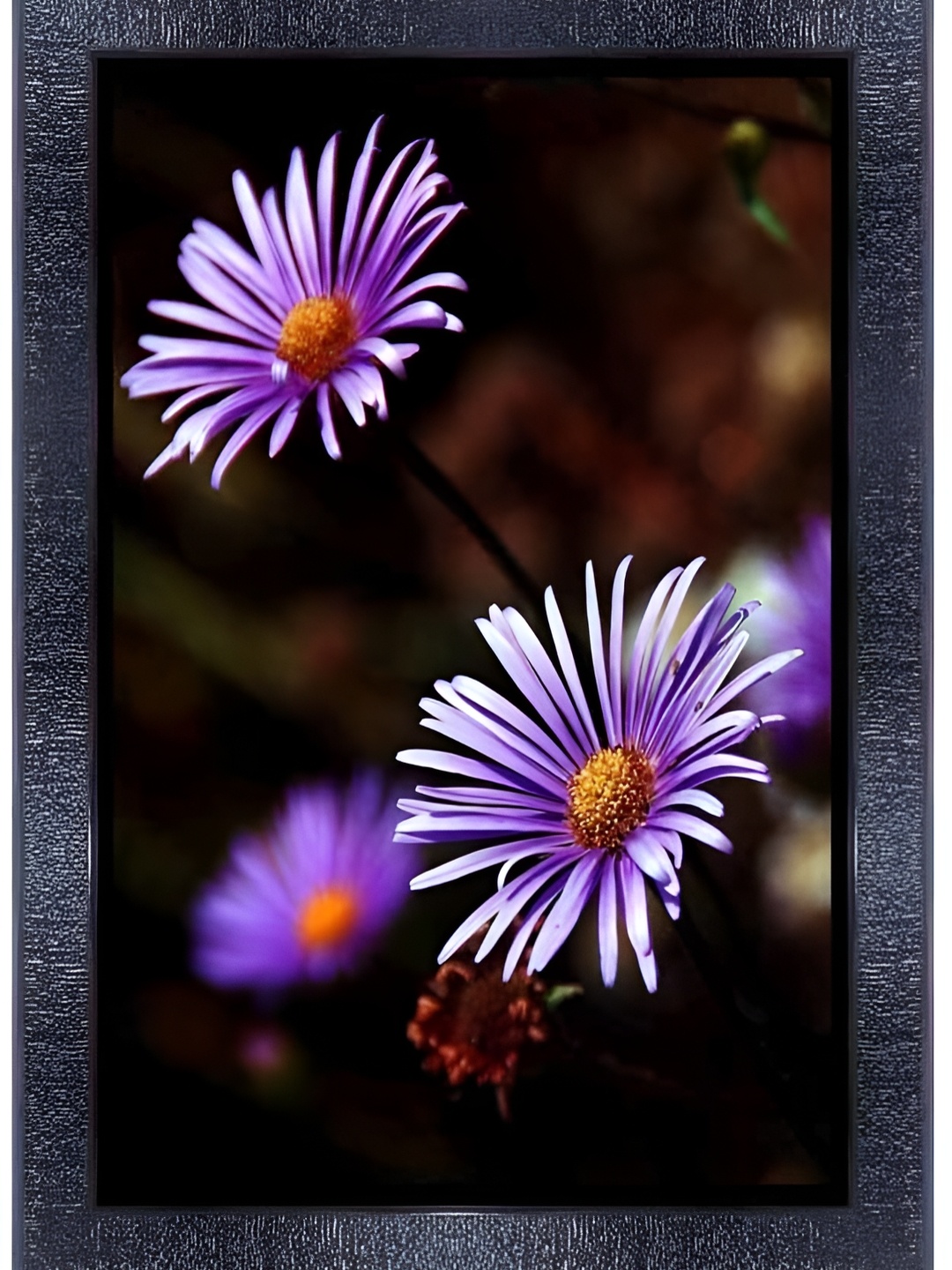 

PnF Black & Purple Floral Painting Wooden Wall Art