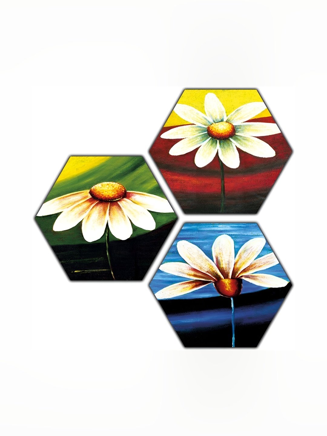 

PnF Blue & Yellow 3Pcs Wooden Floral and Botanical Wall Paintings