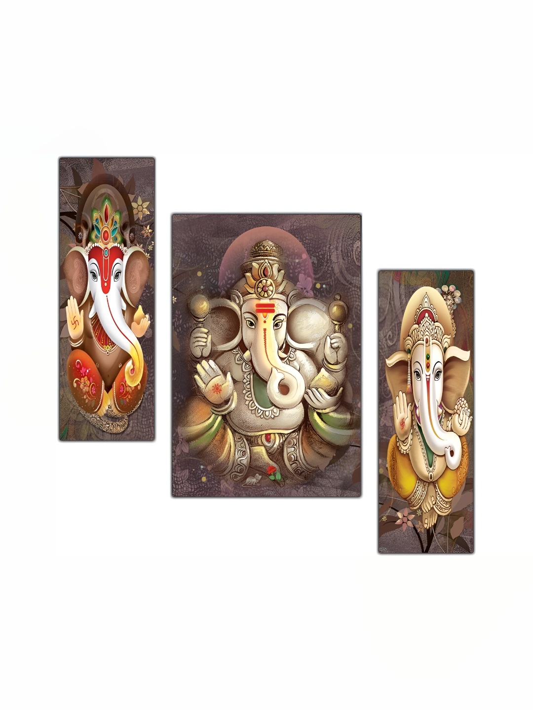

PnF Grey & Yellow 3 Pieces Wooden Religious Painting Wall Arts