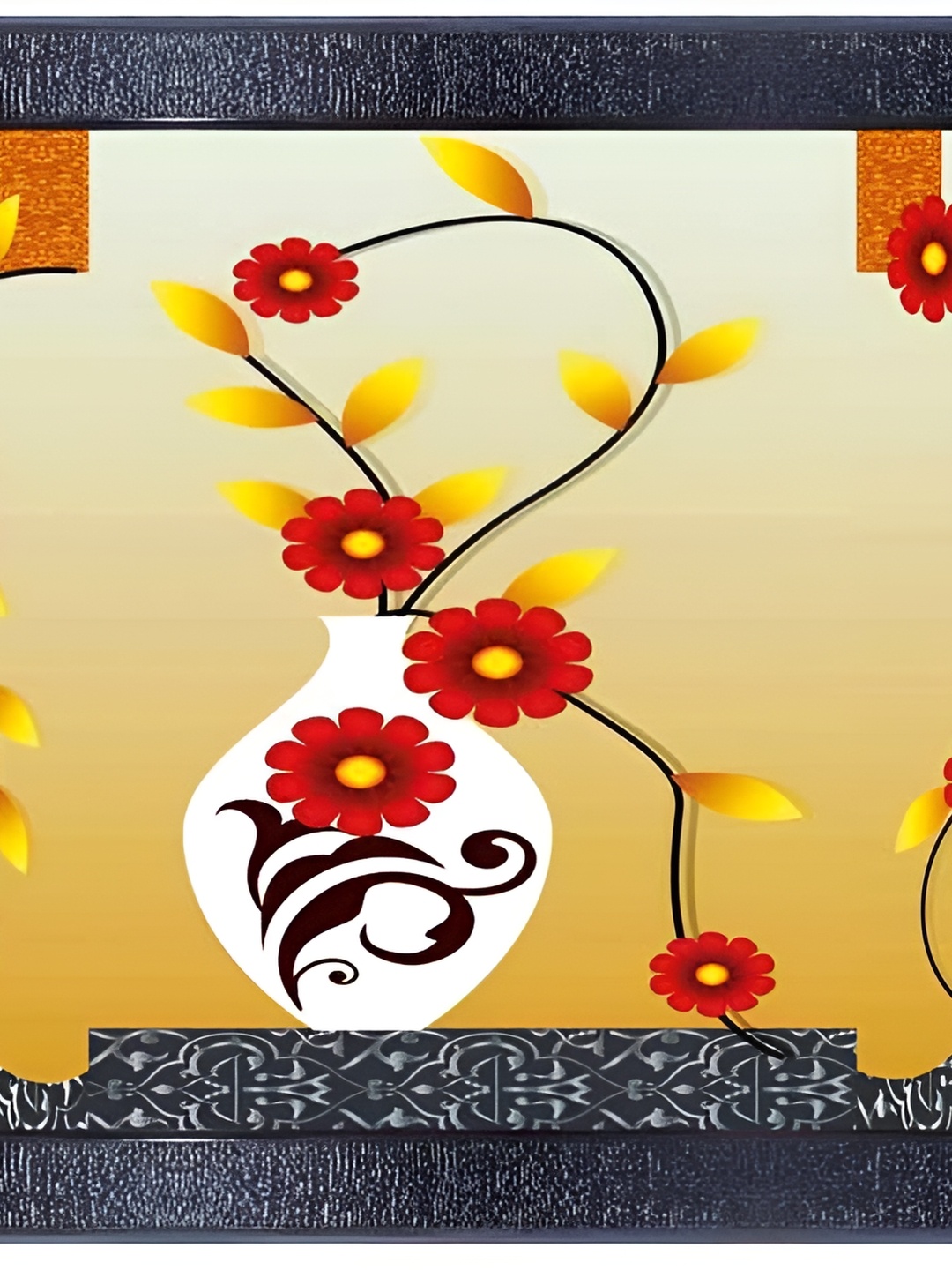 

PnF Black & Red Wooden Floral and Botanical Painting Wall Art