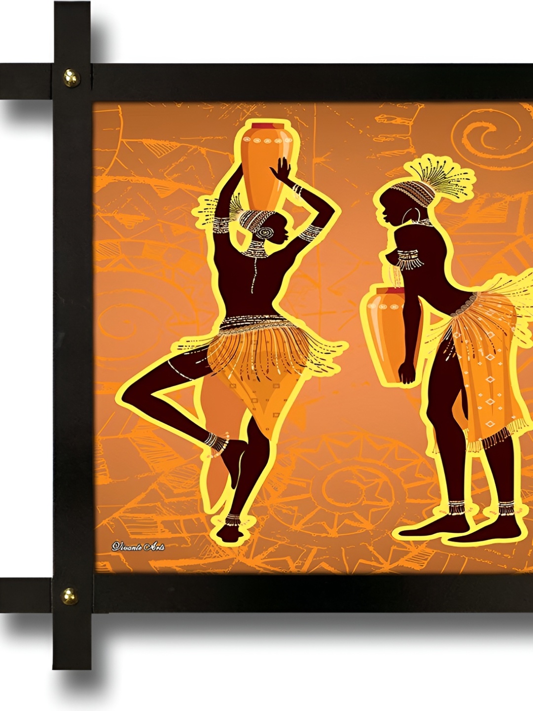 

PnF Black & Orange Wooden Painting Wall Art