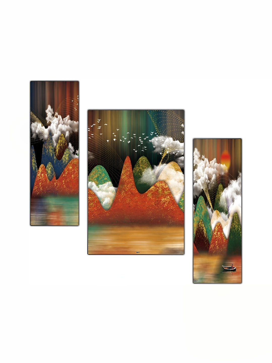 

PnF Green & White 3 Pieces Wood Floral and Botanical Wall Art