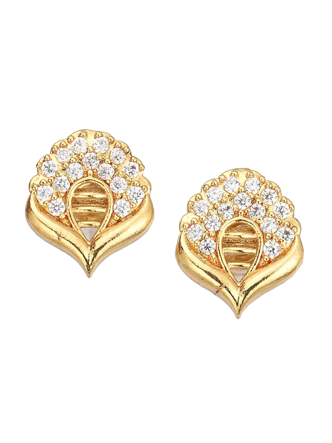 

AanyaCentric Gold-Plated Cubic Zirconia-Studded Contemporary Studs Earrings