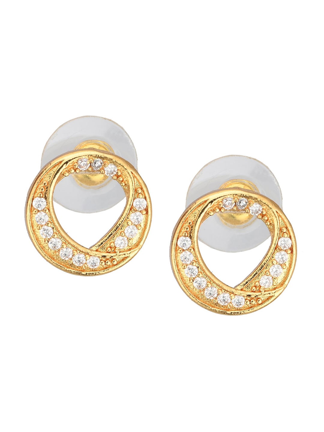 

AanyaCentric Gold-Plated Cubic Zirconia-Studded Contemporary Studs Earrings