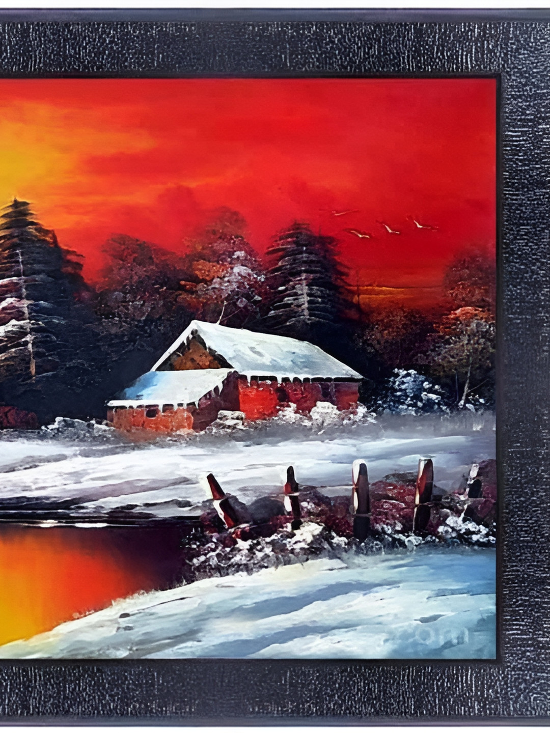 

PnF Black & Red Wooden Floral and Botanical Painting Wall Art