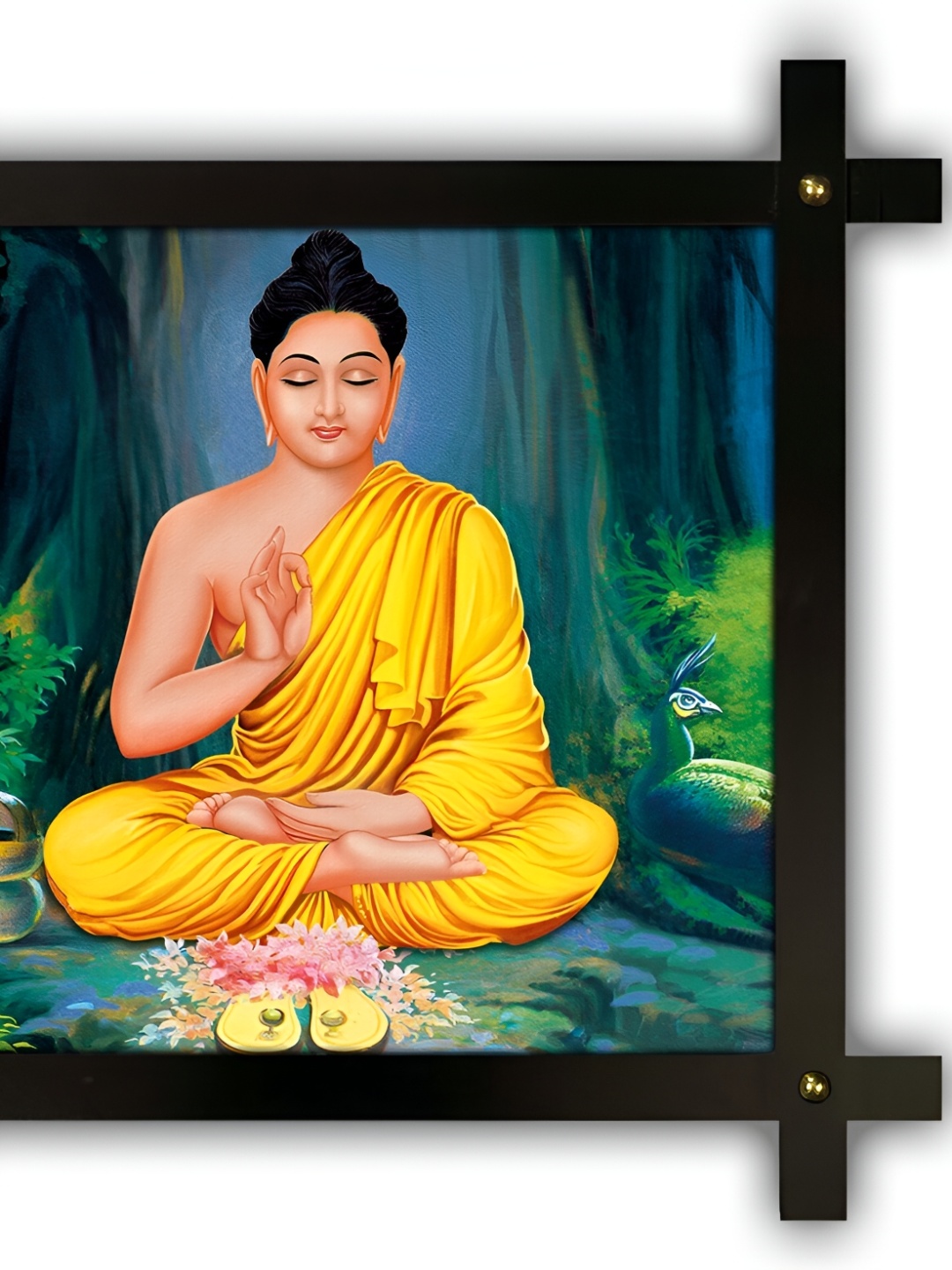 

PnF Yellow & Green Religious Wooden Painting Wall Art