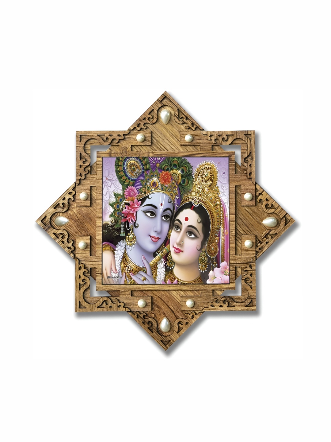 

PnF Brown & Blue Wooden Religious Painting Wall Art