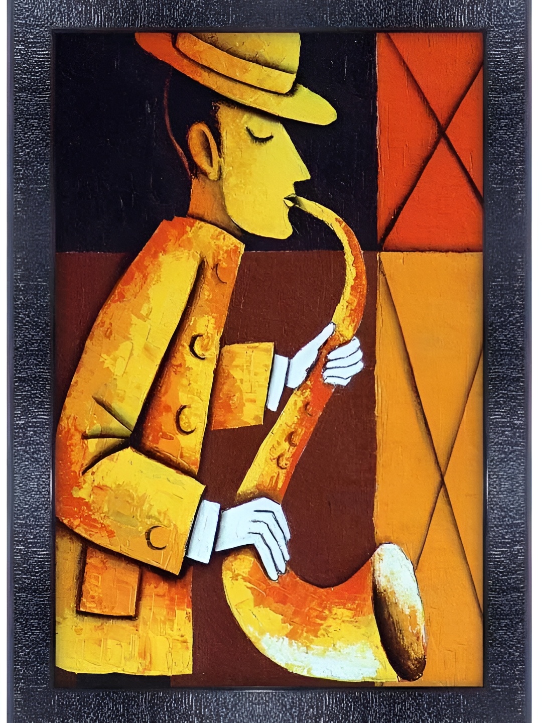 

PnF Yellow & Black Abstract Wooden Painting Wall Art