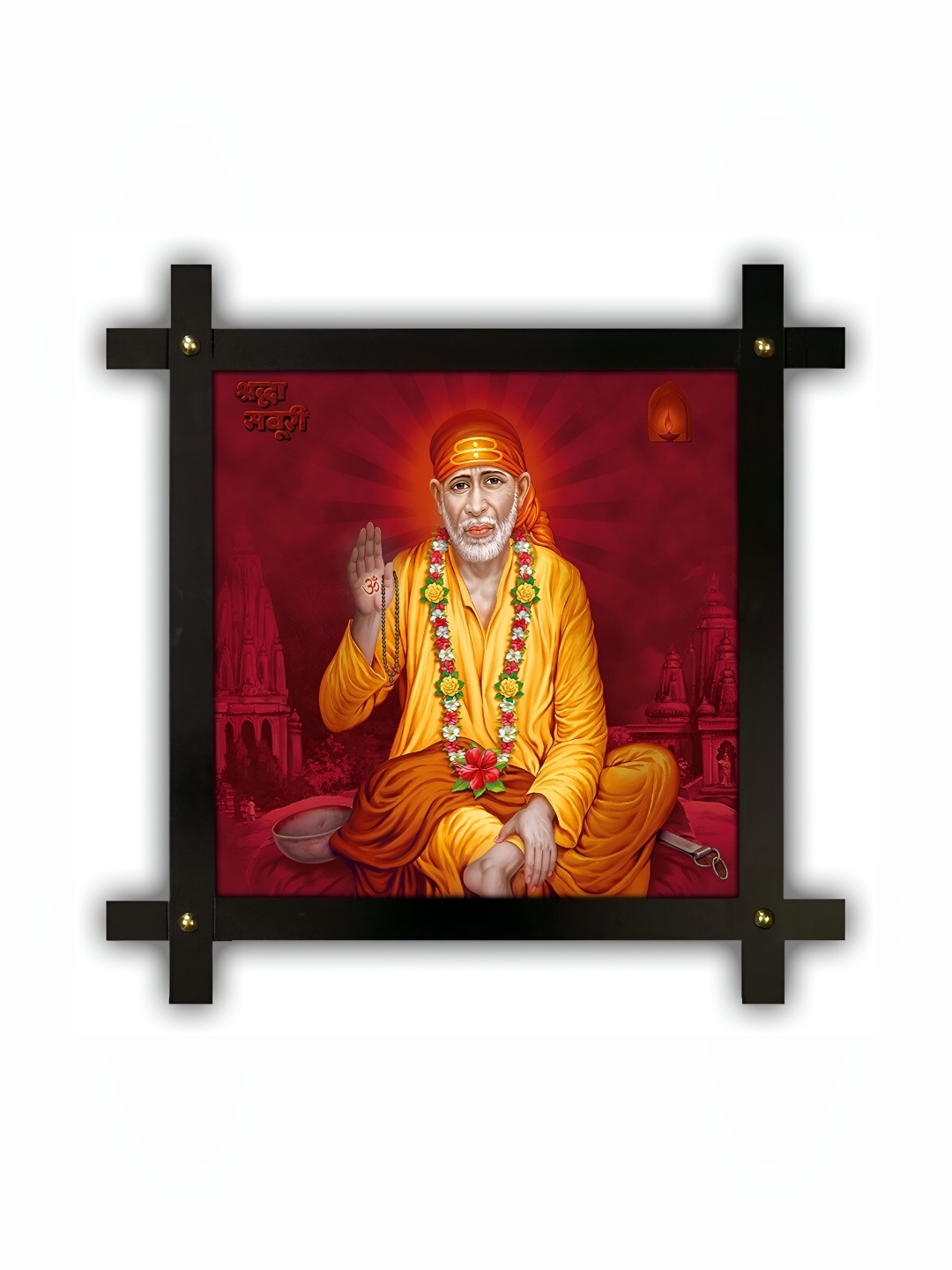 

PnF Black & Red Wooden Religious Wall Painting