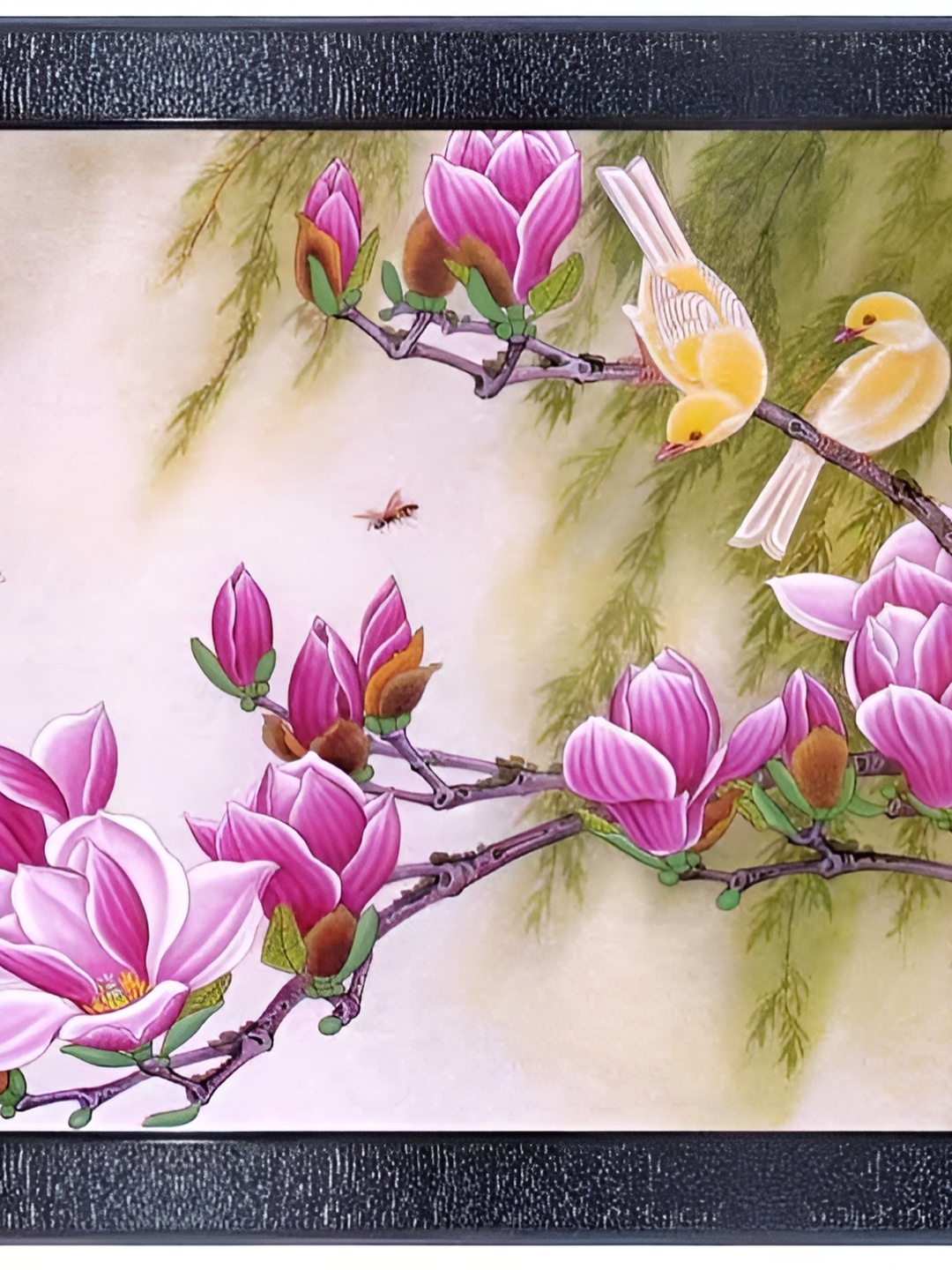 

PnF Black & Purple Floral Painting Wooden Wall Art