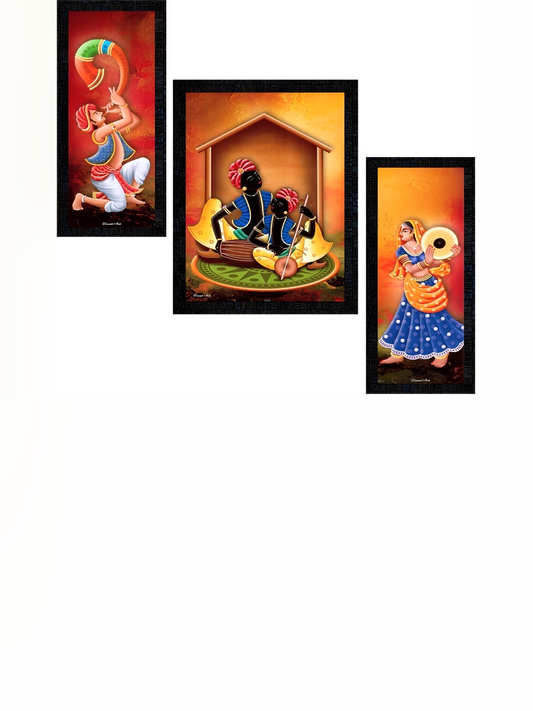 

PnF Charcoal & Orange 3 Piece Wooden Painting Wall Art