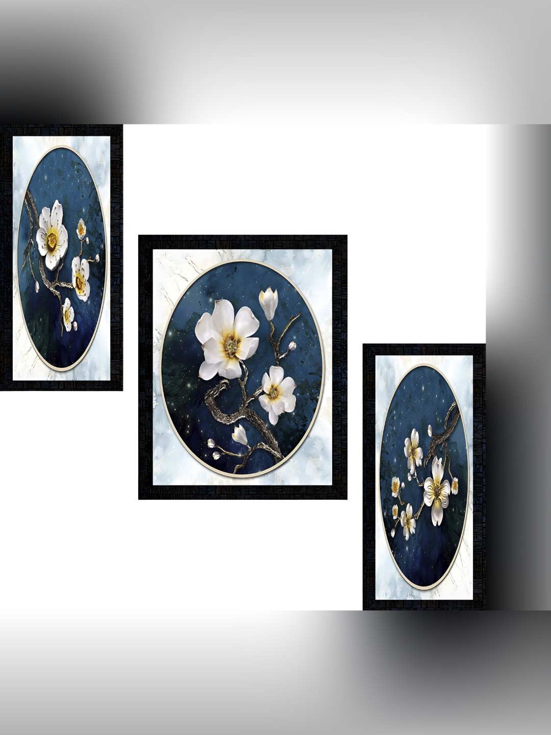 

PnF Charcoal & White 3 Piece Paper Painting Wall Art