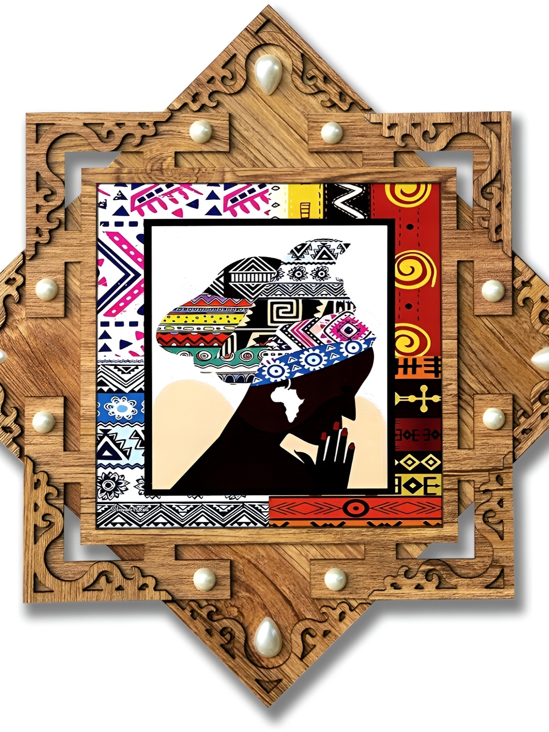 

PnF Brown & White Wooden Abstract Wall Painting