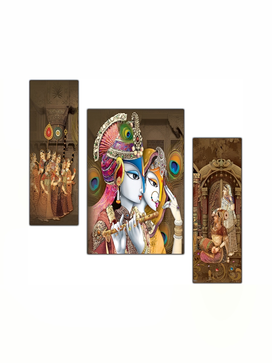 

PnF Brown & Blue 3 Piece Wooden Religious Painting Wall Art