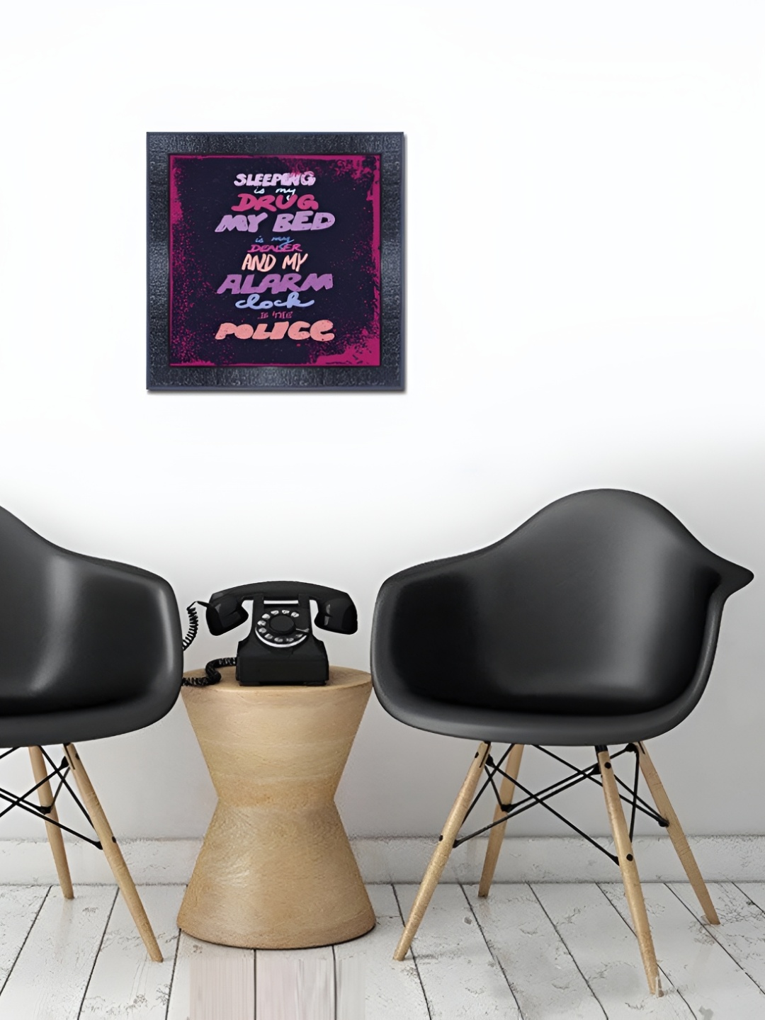 

PnF Black & Pink Wooden Painting Wall Art