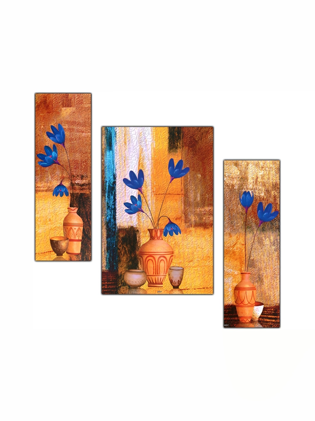 

PnF Yellow & Blue 3 Pieces Wood Floral and Botanical Wall Art