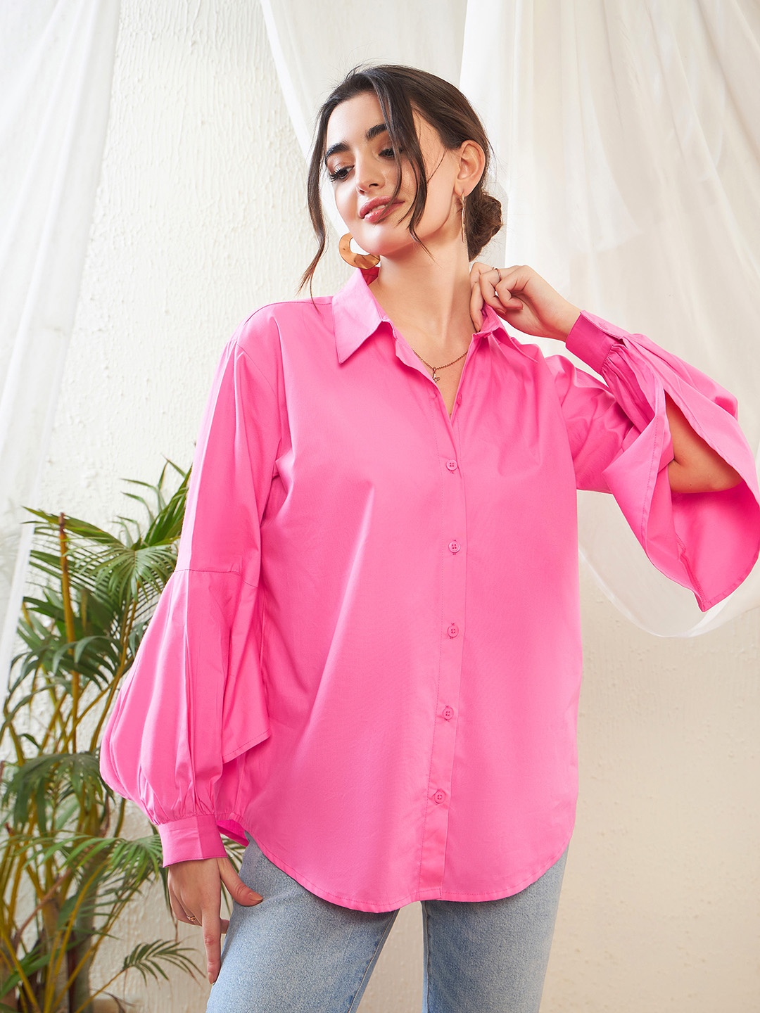 

SASSAFRAS Pink Pure Cotton Casual Shirt