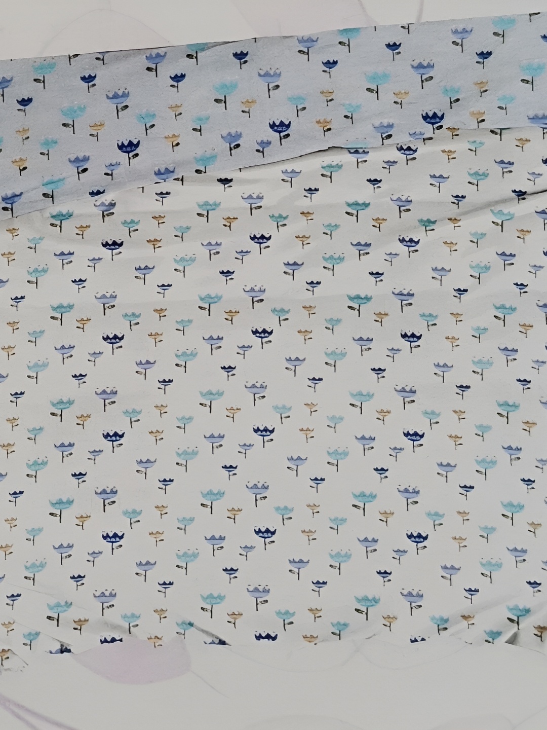 

Signature White & Blue 2 Pieces Floral AC Room Single Bed Dohar