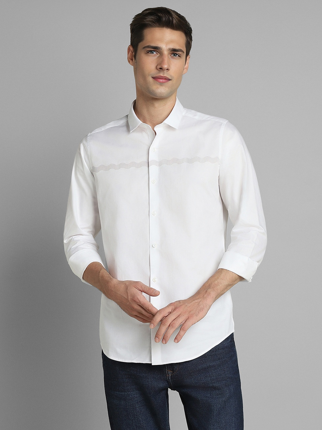 

SIMON CARTER LONDON Men Slim Fit Opaque Casual Shirt, White