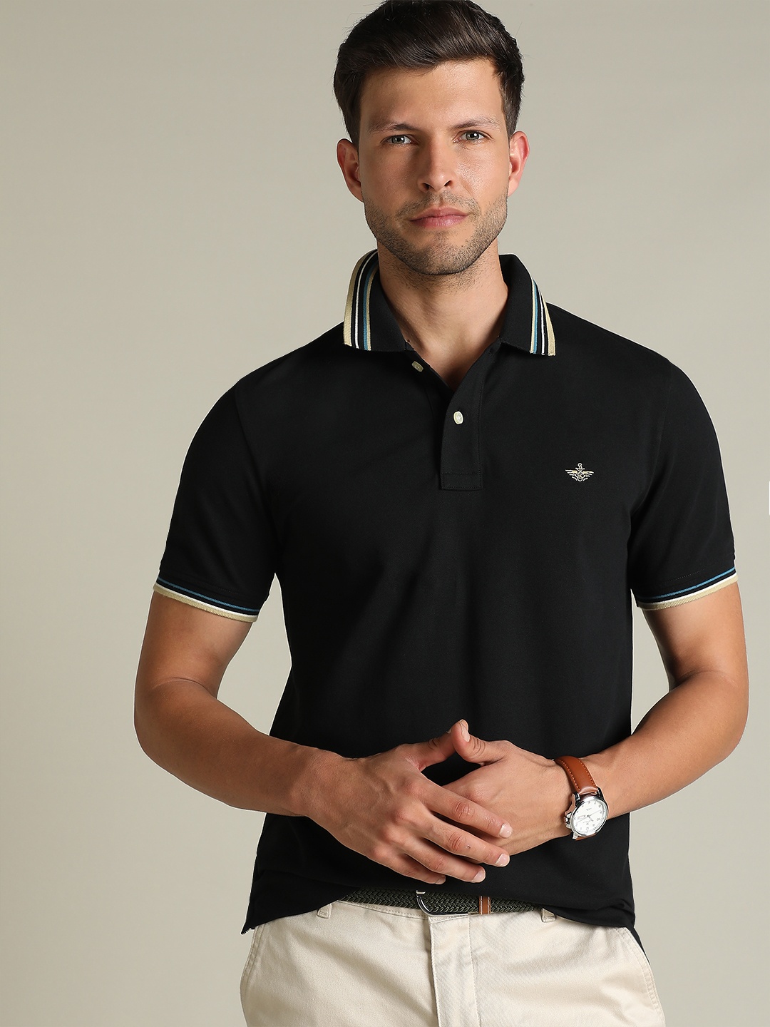 

Dockers Men Solid Polo Collar Classic Fit T-Shirt, Black