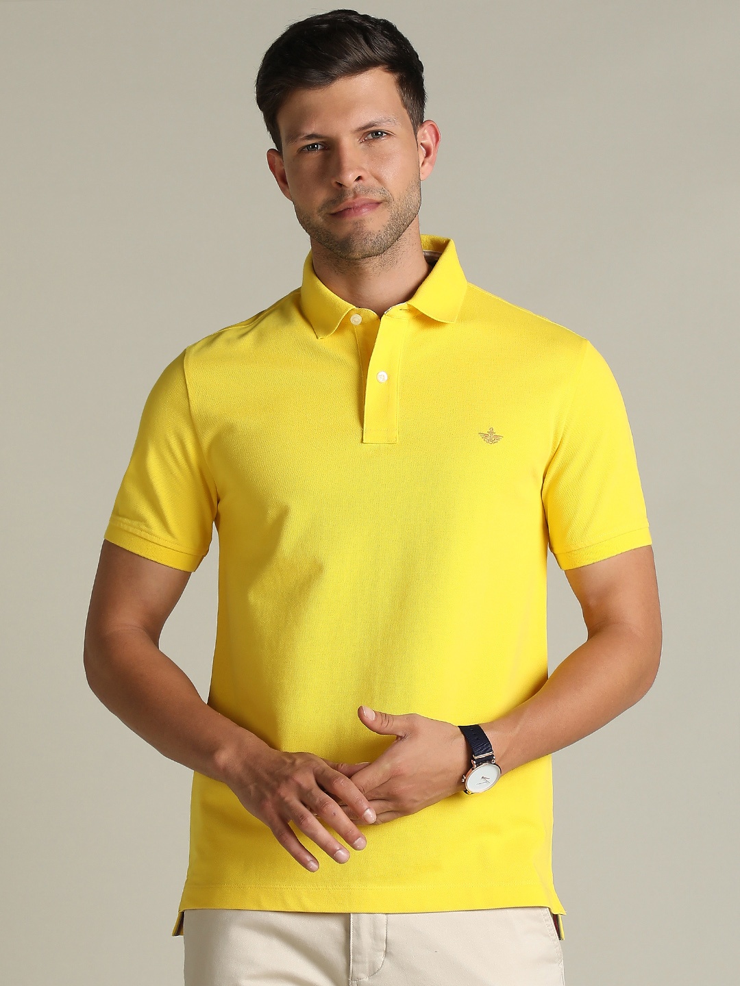 

Dockers Men Solid Polo Collar Classic Fit T-Shirt, Yellow